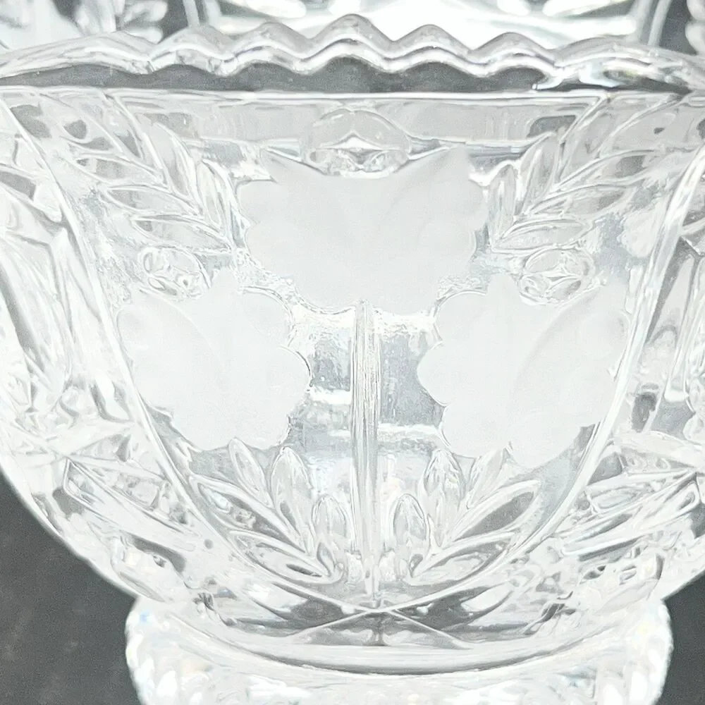 NIB Vintage AnnaHutte 24% Lead Crystal Bowl - Scalloped/Sawtooth Germany- 4
